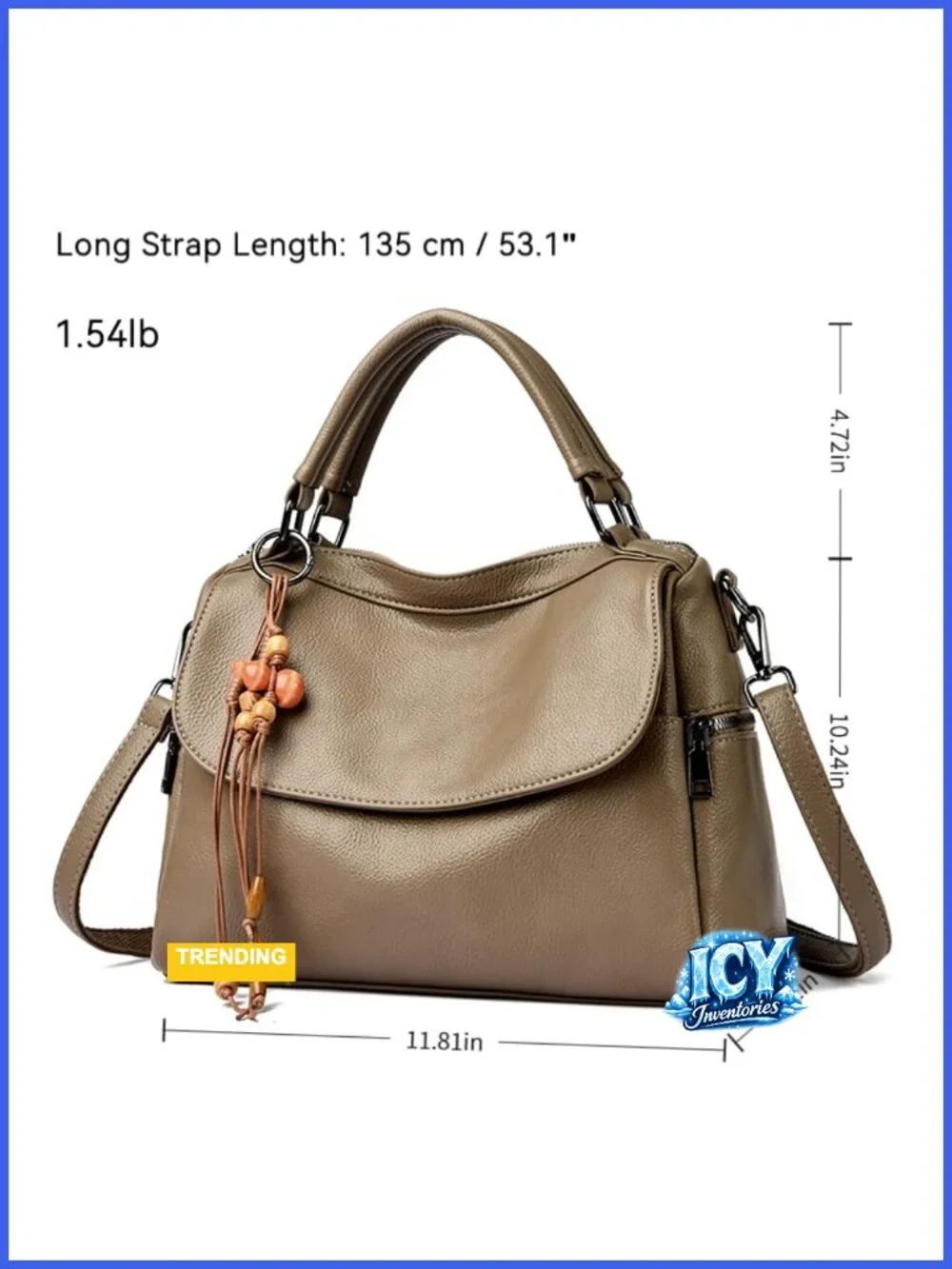 Vegan Leather Satchel Handbag Crossbody Purse Women